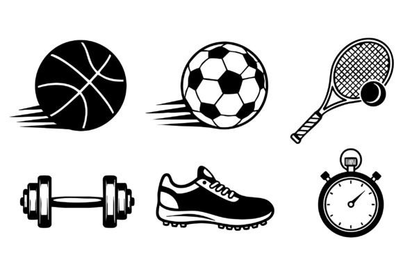 A Black & White Sports Equipment Vector for Commercial Projects