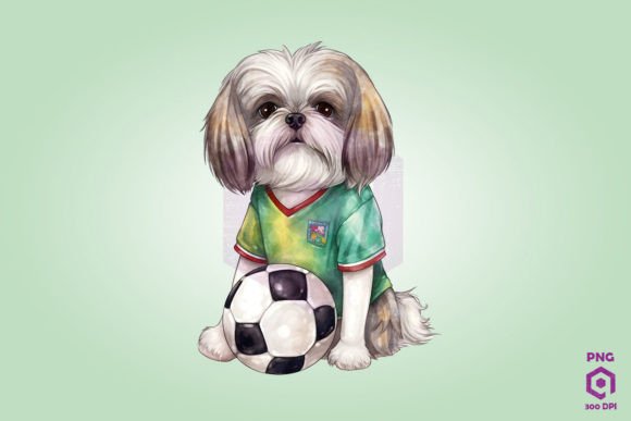 Crafting Commercial Graphics with a Football Shih Tzu