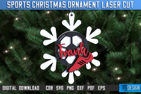 Soccer Ornament Laser Graphics for Craft Branding