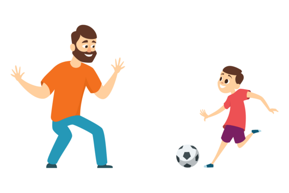 Using Dad and Son Soccer Illustrations for Commercial Graphics